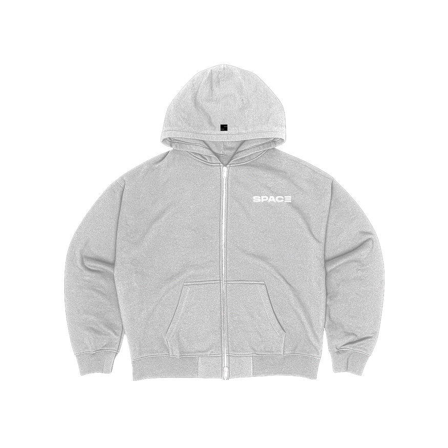 SPACE BOXY CROPPED 2WAY-ZIP HOODIE