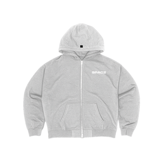 SPACE BOXY CROPPED 2WAY-ZIP HOODIE