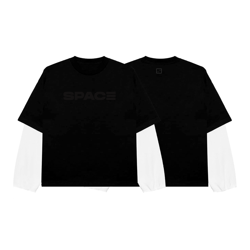SPACE LAYERED DISTRESSED LOGO TEE
